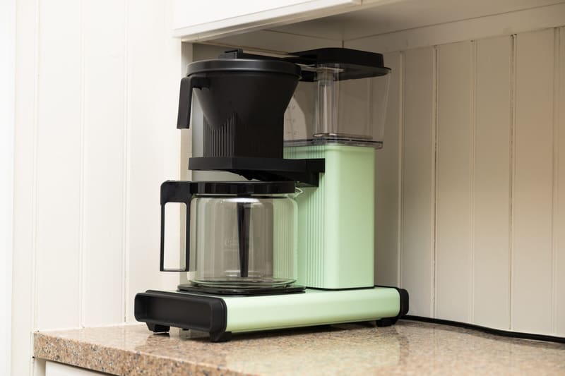 The Moccamaster coffee maker on the counter