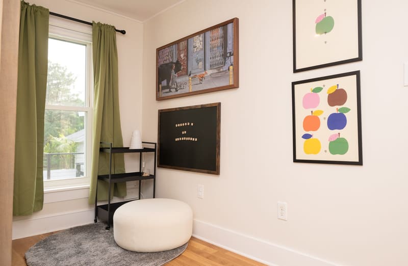 Chalkboard and reading nook