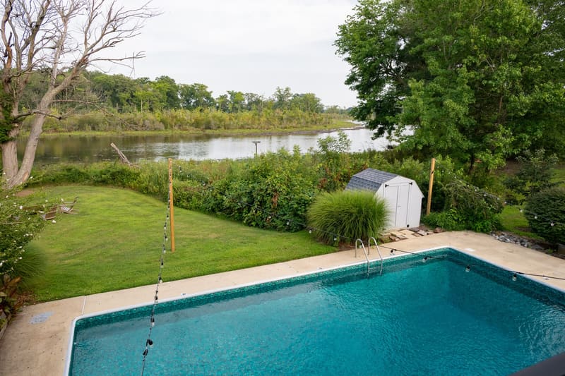 The pool with the river beyond